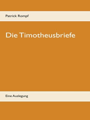 cover image of Die Timotheusbriefe
